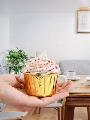 Cupcake Vormpjes - Muffin Vormpjes - Bakvormpjes - Ovenbestendig - Cupcake Cups - Muffin Cups - Luxe Presentatie - Set van 100 - Goud - Afbeelding 8