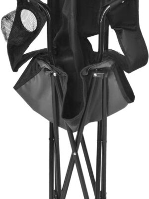 Opvouwbare Vissersstoel met Draagtas - Comfortabele Campingstoel - opvouwbare buitenstoel - strandstoel - Versterkt Frame - draagbare visstoel - Zwart - Afbeelding 3