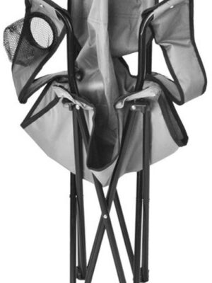 Opvouwbare Vissersstoel met Draagtas - Comfortabele Campingstoel - opvouwbare buitenstoel - strandstoel - Versterkt Frame - draagbare visstoel - Grijs - Afbeelding 6