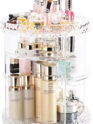 Roterend Cosmetica Plateau - Sieraden Organizer - Makeup Organizer - Make-up Plateau - Plexiglas - Transparant - Sieraden Organizer- 360 Roterend - Afbeelding 5