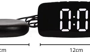 Digitale Wekker LED - Trilwekker - Wekker slechthorenden - Wekker voor Diepe Slapers - Seniorenwekker - Digitale Wekker met Trilfunctie - Extra Luid met Trilschijf - Zwart - Afbeelding 6
