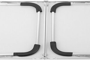 IBBO Shop - Kleine Campingtafel - Inklapbaar - Tuintafel - 60x40x26.5 cm - Buiten/Binnen - Draaghandvat - klaptafel tuin - Compact - Aluminium - Wit - Afbeelding 3