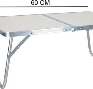 IBBO Shop - Kleine Campingtafel - Inklapbaar - Tuintafel - 60x40x26.5 cm - Buiten/Binnen - Draaghandvat - klaptafel tuin - Compact - Aluminium - Wit - Afbeelding 10