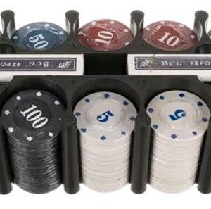 Poker set 200 chips - Pokerkoffer met mat - Pokerset met speelkaarten - Poker fiches set - Poker set in metalen box - Texas hold'em set, Casino Poker set thuis - Poker accessoires - Afbeelding 7
