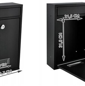 Brievenbus Wand Hangend - Maxozo Letry - Postbus Mailbox - Wandbrievenbus - Aluminium - Zwart - Afbeelding 13