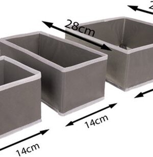 Lade Organizer Set – 6-delig – Opbergvakken ondergoed sokken – Voor Ondergoed, Sokken en Accessoires – Opvouwbaar – Organizer kledingkast – Opvouwbare opbergbox kleding – Grijs - Afbeelding 9