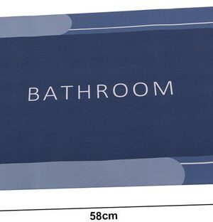 Badkamermat - sneldrogende mat - antislip badmat - waterabsorberende mat - zachte badmat - badkameraccessoire - douchemat - wc mat - 58x38 Cm - Blauwtinten - Afbeelding 9