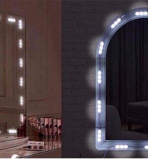 LED spiegelverlichting - Make-up verlichting - Kaptafel lampen - Hollywood spiegel - Make-up lampjes - USB make-up verlichting - Spiegel lampen set - Zelfklevende verlichting - 10 LED lampen - 3 lichtstanden - Afbeelding 8