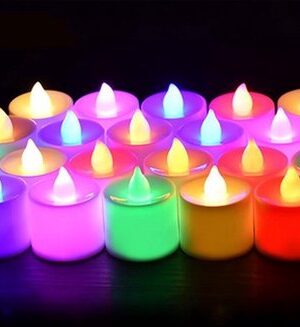 LED Theelichtjes - Waxinelichtjes LED - Theelichten - Op batterijen - LED verlichting - Kaarsjes - 12 stuks - LED kaarsjes multicolor - Afbeelding 3