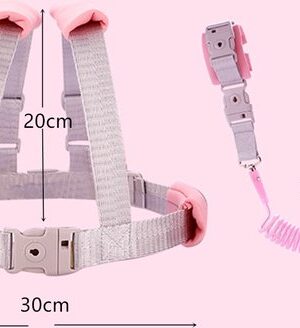 Kindertuigje - 2 in 1 Harnas en Polstuigje – Polstuigje Met Slot - Gordel Touw - armband 2m - Wandelen Veiligheid Baby- Roze - Afbeelding 8