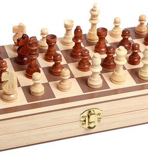 Schaakset 3 in 1 - Dambord (8x8) - Backgommen - Schaakbord - Met Schaakstukken - Opklapbaar - Schaakspel - Schaakset - 29,5x29,5 cm - Afbeelding 6