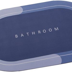 Badkamermat - sneldrogende mat - antislip badmat - waterabsorberende mat - zachte badmat - badkameraccessoire - douchemat - wc mat - 58x38 Cm - Blauwtinten - Ovaal - Afbeelding 3