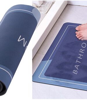 Badkamermat - sneldrogende mat - antislip badmat - waterabsorberende mat - zachte badmat - badkameraccessoire - douchemat - wc mat - 58x38 Cm - Blauwtinten - Afbeelding 7