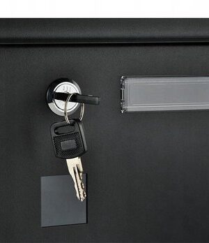 Wand brievenbus met krantenvak - Luxe brievenbus hangend - Venster - Krantenrol - Zwart - RVS - Afbeelding 8