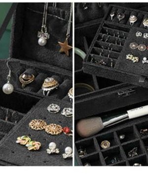 Luxe Sieradendoos met Slot - Sieraden kistje met slot - Sieraden organizer - Sieraden opbergbox - Elegant & Veilig - Cadeau Idee voor Vrouwen - Zwart - Afbeelding 7