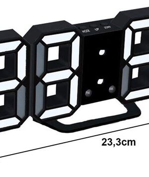 3D Led wekker - Klok - Tafel - Thermometer - Alarm - USB - Zwart - Afbeelding 7