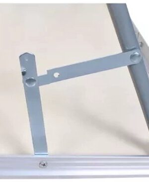 Campingtafel - Inklapbaar - Tuintafel - 80x60x70 cm - Buiten/Binnen - Draaghandvat - klaptafel tuin - Compact - Aluminium - Wit - Afbeelding 3