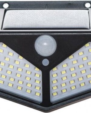 Solar Lamp Buiten - 100 LED Wandlamp met Bewegingssensor - Zonne-energie - 100 LED's - IP65 - Zwart - 3 Lichtstanden - 600 lm - 2 Stuks - Afbeelding 6