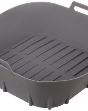 Airfryer siliconen inzet - Herbruikbare airfryer mand - Airfryer accessoires 20x20 - Vetvrij bakken airfryer - Siliconen bakvorm airfryer - Airfryer inzet grijs - Airfryer mandje siliconen - Afbeelding 4