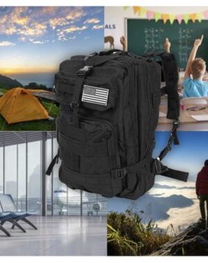 Military rugzak - Molle rugzak - Rugzak 26 liter - Waterdichte rugzak - Outdoor backpack - Rugzak met heupband - Kampeer rugzak - Zwart - Afbeelding 8