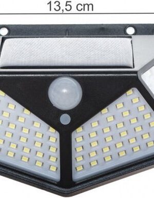 Solar Lamp Buiten - 100 LED Wandlamp met Bewegingssensor - Zonne-energie - 100 LED's - IP65 - Zwart - 3 Lichtstanden - 600 lm - 2 Stuks - Afbeelding 5