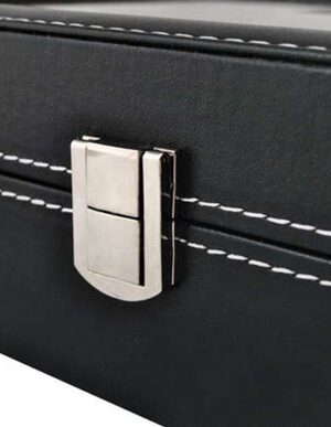 Luxe Horlogebox voor 10 Horloges – Horloge Organizer met Glazen Deksel – Zwart - Afbeelding 3