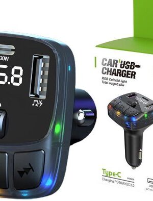 Bluetooth FM Transmitter - MP3/WMA/WAV - USB-C + 2x USB - QC 3.0 Snellader - LED Verlichting - Handsfree Bellen - Afbeelding 7