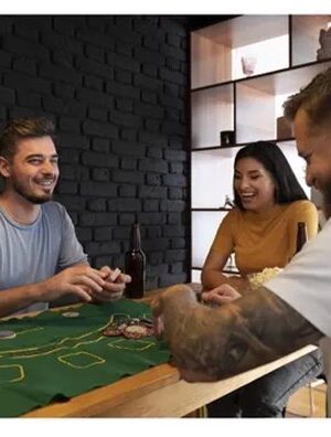 Poker set 200 chips - Pokerkoffer met mat - Pokerset met speelkaarten - Poker fiches set - Poker set in metalen box - Texas hold'em set, Casino Poker set thuis - Poker accessoires - Afbeelding 6