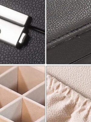 Sieradendoos Luxe – Eco Leer – Zwart - Afbeelding 4