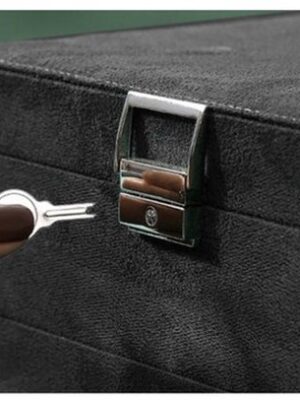 Luxe Sieradendoos met Slot - Sieraden kistje met slot - Sieraden organizer - Sieraden opbergbox - Elegant & Veilig - Cadeau Idee voor Vrouwen - Zwart - Afbeelding 9
