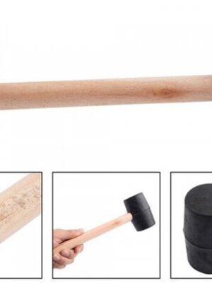 Houten rubber Hamer - Terugslagloze rubber straathamer - 25.5 centimeter - 220GRAM - Afbeelding 14