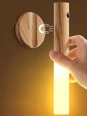 Led wandlamp - Wandlamp met sensor - Oplaadbare wandlamp - Magnetische lamp - Led lamp warm licht - Nachtlamp met bewegingssensor - USB C lamp - Draadloze wandlamp - lichtbruin - Afbeelding 6