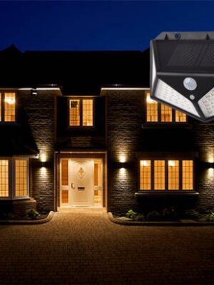 Solar Lamp Buiten - 100 LED Wandlamp met Bewegingssensor - Zonne-energie - 100 LED's - IP65 - Zwart - 3 Lichtstanden - 600 lm - 2 Stuks - Afbeelding 10