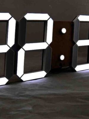 3D Led wekker - Klok - Tafel - Thermometer - Alarm - USB - Zwart - Afbeelding 4