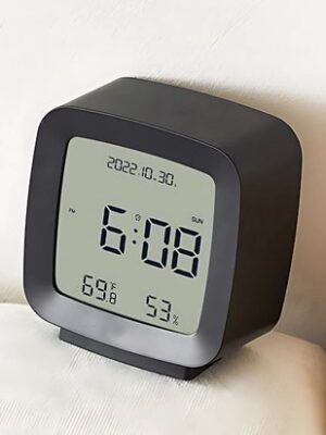 Wekker met LCD Display - Alarmklok met Snooze Functie - Wekker met Temperatuur - Wekker met Luchtvochtigheidsmeter - Multifunctionele Digitale Klok met Datum - Modern Design - Zwart - Afbeelding 7