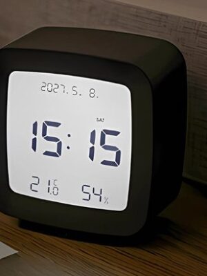 Wekker met LCD Display - Alarmklok met Snooze Functie - Wekker met Temperatuur - Wekker met Luchtvochtigheidsmeter - Multifunctionele Digitale Klok met Datum - Modern Design - Zwart - Afbeelding 10