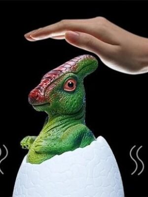 Dinosauruslamp - Kinderlamp LED - oplaadbaar - Triceratops ei lamp - Nachtlamp kinderen dinosaurus - RGB kinderlampje - LED nachtlamp dinosaurus - Nachtlamp met houten voet - Cadeau voor kinderen - Afbeelding 7