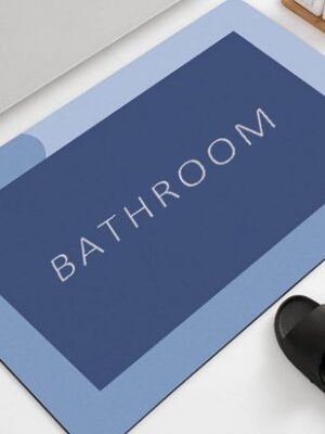 Badkamermat - sneldrogende mat - antislip badmat - waterabsorberende mat - zachte badmat - badkameraccessoire - douchemat - wc mat - 58x38 Cm - Blauwtinten - Afbeelding 11
