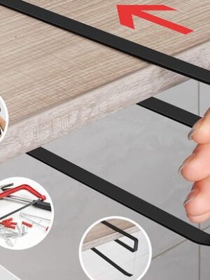 Keukenrolhouder - Keukenrolhouder zonder boren - Metalen keukenrolhouder - Opsteekbare keukenrolhouder - Keuken organizer - Keukenaccessoire zwart - Loft keuken houder - Keukenrolhouder onder kast - 2 Stuks - Zwart - Afbeelding 5