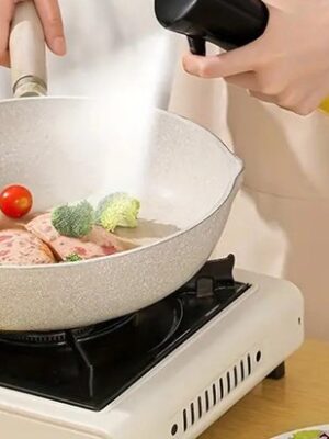 Oliesprayer keuken - Olie sprayfles - 200 ml - Glazen azijnsprayer - Sprayfles koken barbecue - Olijfolie sprayer - Fijne nevel olie dispenser - Azijn spray fles - Gezond koken oliesprayer - Navulbaar - Zwart - Afbeelding 6