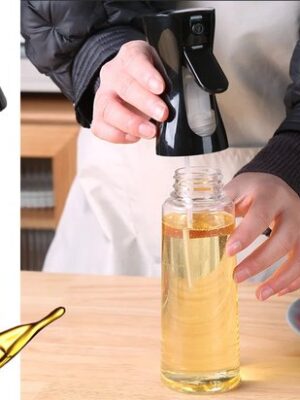 Oliesprayer keuken - Olie sprayfles - 200 ml - Glazen azijnsprayer - Sprayfles koken barbecue - Olijfolie sprayer - Fijne nevel olie dispenser - Azijn spray fles - Gezond koken oliesprayer - Navulbaar - Zwart - Afbeelding 8