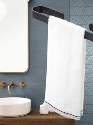 Handdoekhouder muur - Metalen handdoekhouder - Handdoekrek badkamer - Theedoekhouder keuken - Aluminium handdoekhouder - Muurhanddoekrek - Handdoekstang zwart - Wandhouder handdoek - Afbeelding 5