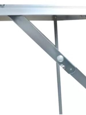 Campingtafel - Inklapbaar - Tuintafel - 80x60x70 cm - Buiten/Binnen - Draaghandvat - klaptafel tuin - Compact - Aluminium - Wit - Afbeelding 5