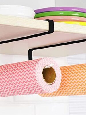 Keukenrolhouder - Keukenrolhouder zonder boren - Metalen keukenrolhouder - Opsteekbare keukenrolhouder - Keuken organizer - Keukenaccessoire zwart - Loft keuken houder - Keukenrolhouder onder kast - 2 Stuks - Zwart - Afbeelding 10