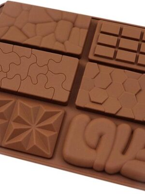 Chocoladevorm siliconen - Siliconen reepvorm - Zelf chocolade maken - Bakvorm chocolade - Chocoladereep mal - Flexibele bakvorm - 6 Unieke Reepvormen - 2 Stuks - Afbeelding 7