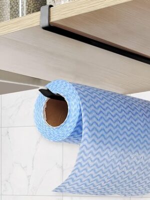 Keukenrolhouder - Keukenrolhouder zonder boren - Metalen keukenrolhouder - Opsteekbare keukenrolhouder - Keuken organizer - Keukenaccessoire zwart - Loft keuken houder - Keukenrolhouder onder kast - 2 Stuks - Zwart - Afbeelding 7
