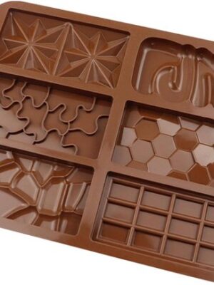 Chocoladevorm siliconen - Siliconen reepvorm - Zelf chocolade maken - Bakvorm chocolade - Chocoladereep mal - Flexibele bakvorm - 6 Unieke Reepvormen - 2 Stuks - Afbeelding 6