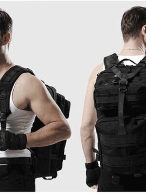 Military rugzak - Molle rugzak - Rugzak 26 liter - Waterdichte rugzak - Outdoor backpack - Rugzak met heupband - Kampeer rugzak - Zwart - Afbeelding 9