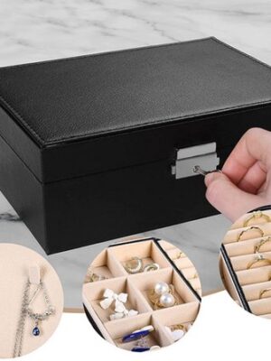 Sieradendoos Luxe – Eco Leer – Zwart - Afbeelding 7