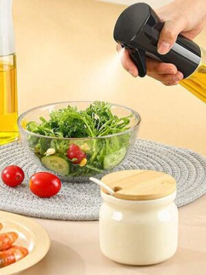 Oliesprayer keuken - Olie sprayfles - 200 ml - Glazen azijnsprayer - Sprayfles koken barbecue - Olijfolie sprayer - Fijne nevel olie dispenser - Azijn spray fles - Gezond koken oliesprayer - Navulbaar - Zwart - Afbeelding 5